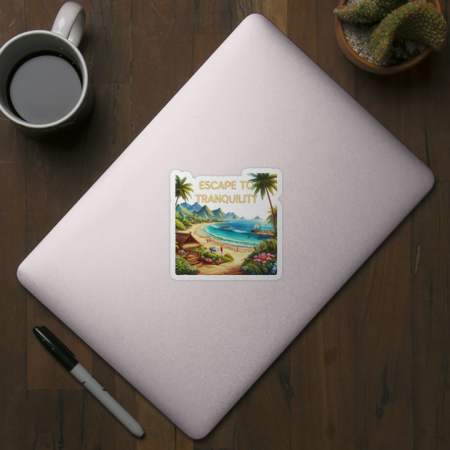 Escape to Tranquility  Tropical Beach Saltwater Therapy by MugMusewear